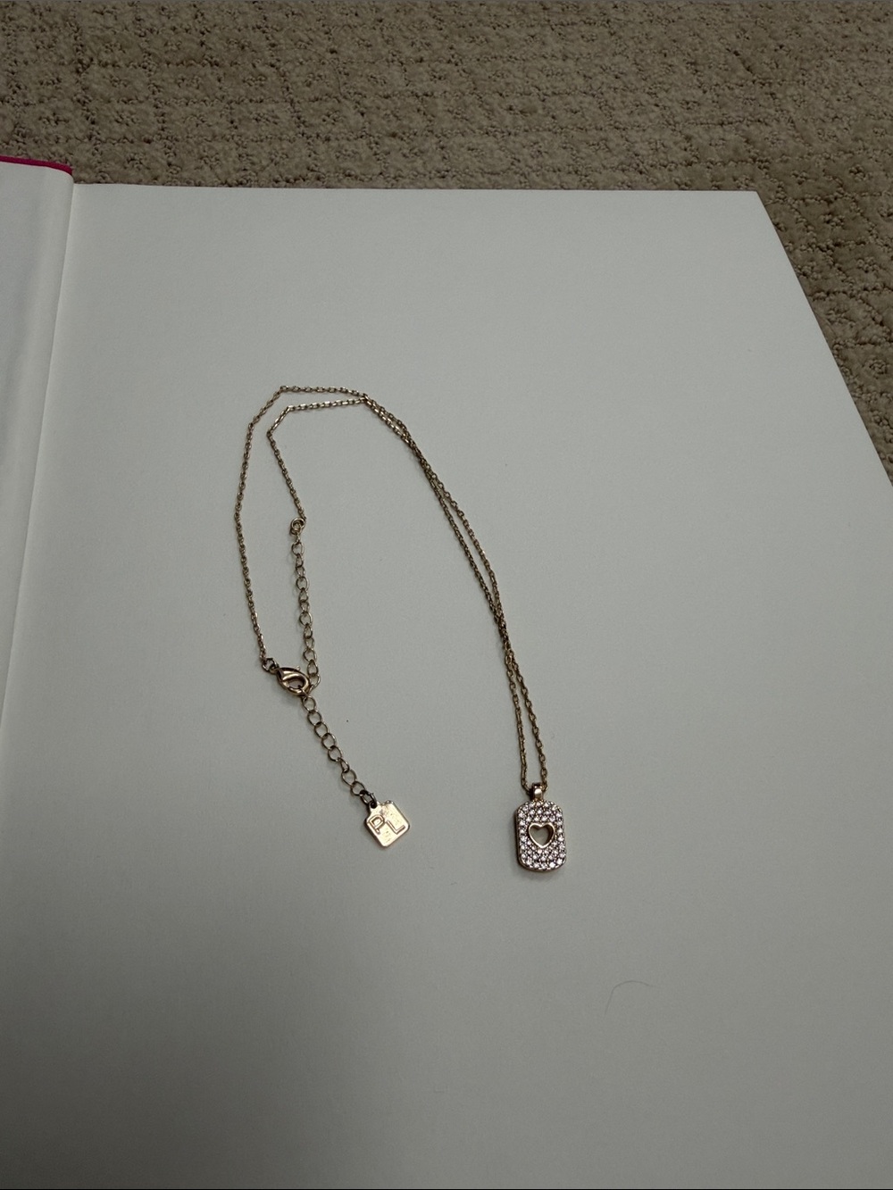 Park Lane Rose Gold Pavé Heart Tag Necklace